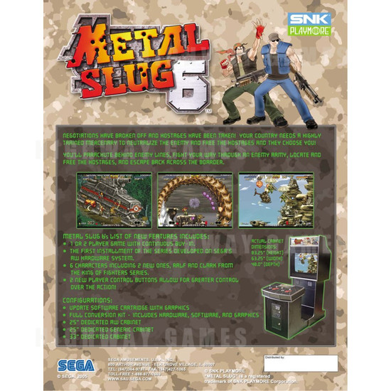 Metal Slug 6 - Brochure Back