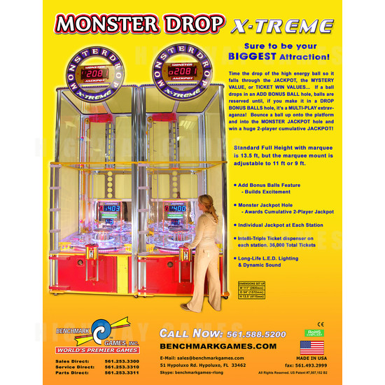 Monster Drop X-Treme Ticket Redemption Machine - Brochure
