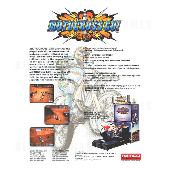 Motorcross Go! Twin DX Arcade Machine - Brochure