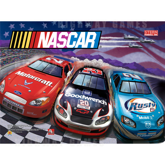NASCAR Pinball (2005) - Rusty Backglass