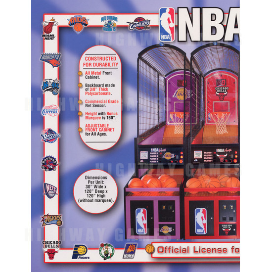 NBA Hoops Basketball Arcade Machine - Brochure Inside 01