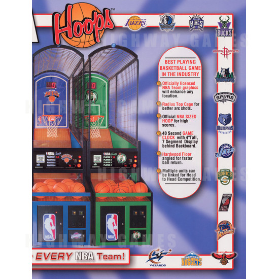 NBA Hoops Basketball Arcade Machine - Brochure Inside 02