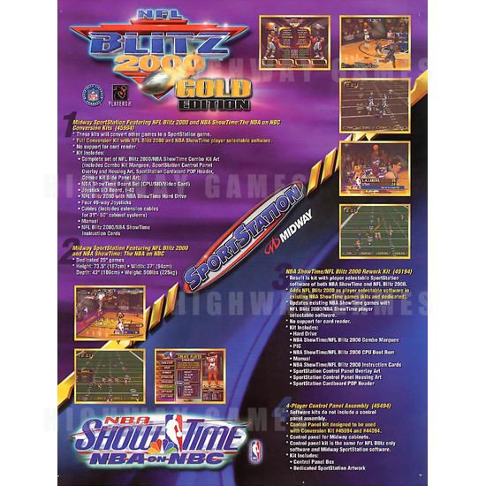 NBA Showtime/ NFL Blitz 2000 - Brochure Back