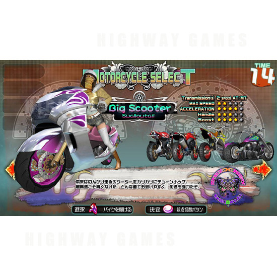 Nirin DX Motorcycle Racing Arcade Game - Screenshot