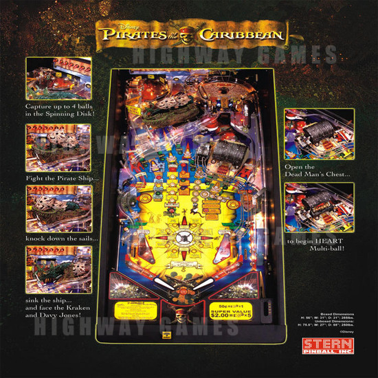 Pirates of the Caribbean Pinball (2006) - Brochure Back