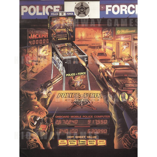 Police Force Pinball (1989) - Brochure Front
