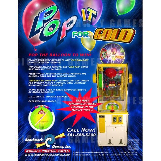 Pop it for Gold Ticket Redemption Machine - Brochure