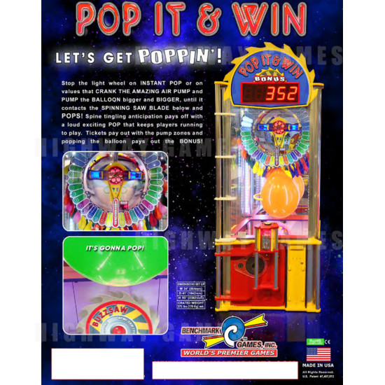 Pop It & Win Arcade Machine - Pop It & Win Arcade Machine Brochure