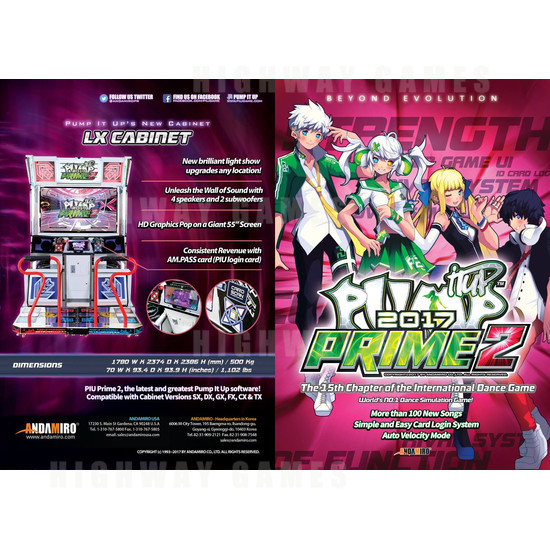 Pump It Up PRIME 2 2017 LX 55" Arcade Machine  - Pump it up Prime 2 2017 - Brochure Page 1