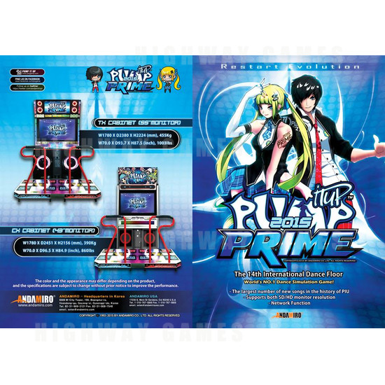 Pump It Up Prime 2015 CX 42" Arcade Machine - Flyer
