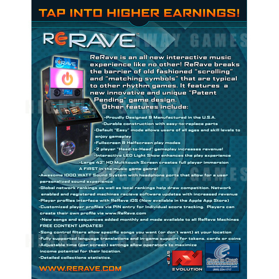 ReRave Music Arcade Game - Brochure 2