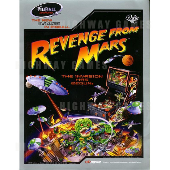 Revenge from Mars Pinball (1999) - Brochure Front