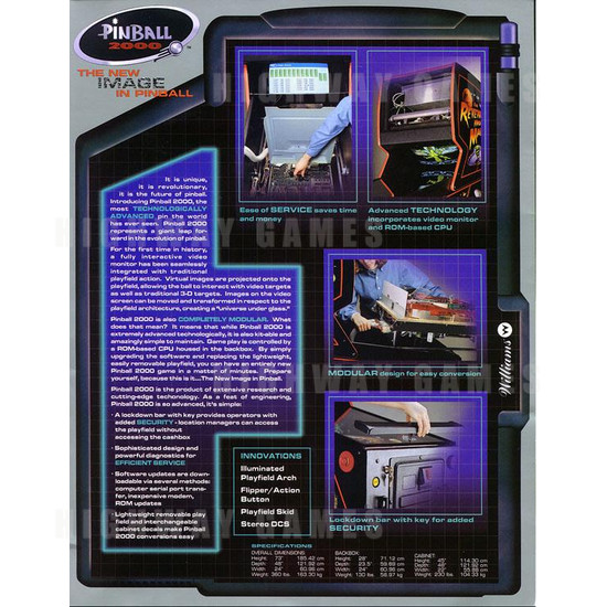 Revenge from Mars Pinball (1999) - Brochure Back