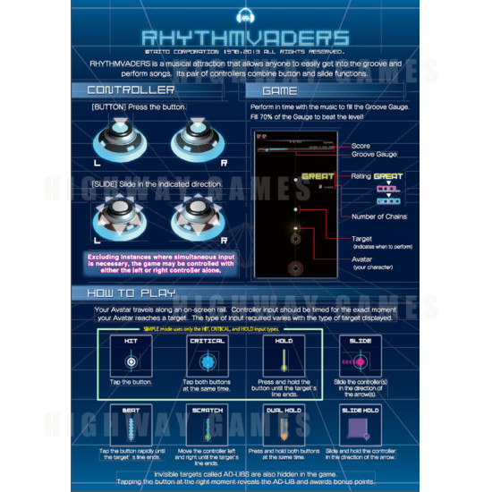 Rhythmvaders EX Arcade Machine - Rhythmvaders EX Arcade Machine Brochure