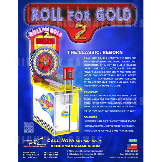 Roll For Gold 2 Ticket Redemption Machine - Brochure