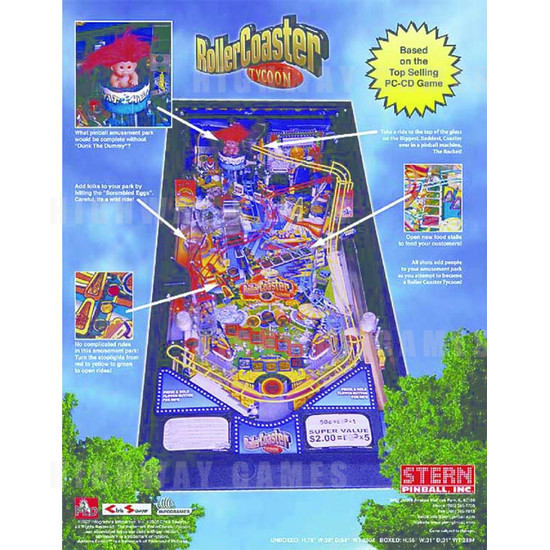 Rollercoaster Tycoon Pinball (2002) - Brochure Back