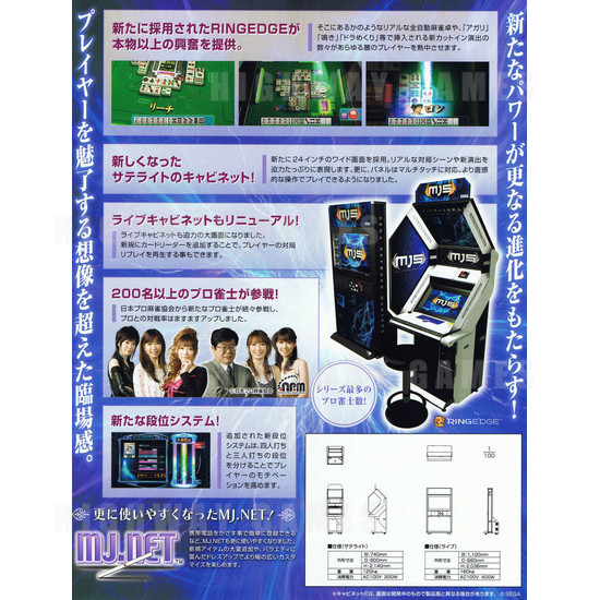 Sega Network Mahjong MJ5 - Brochure Back
