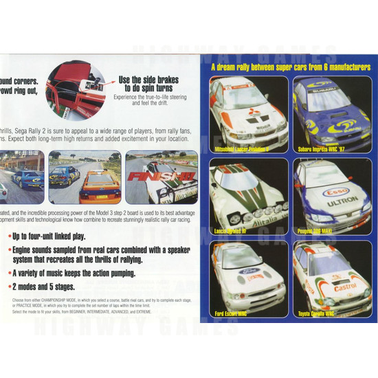 Sega Rally 2 DX Arcade Machine - Brochure Inside 02