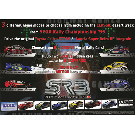 Sega Rally 3 DX Arcade Machine - Brochure Inside