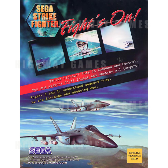 Sega Strike Fighter DX Arcade Machine - Brochure Front