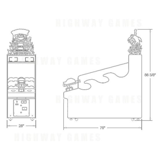 Sharky's Treasure Ticket Redemption Water Gun Game - Specifications