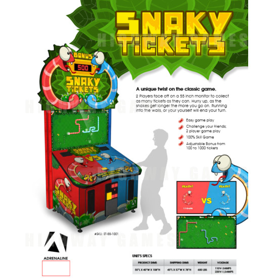 Snaky Tickets Arcade Machine - Snaky Tickets Arcade Machine Brochure