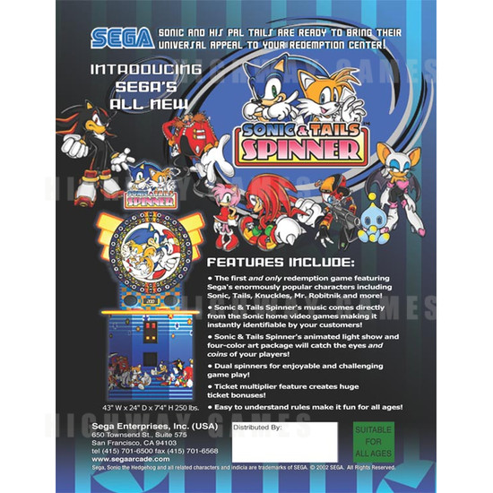 Sonic and Tails Spinner - Brochure