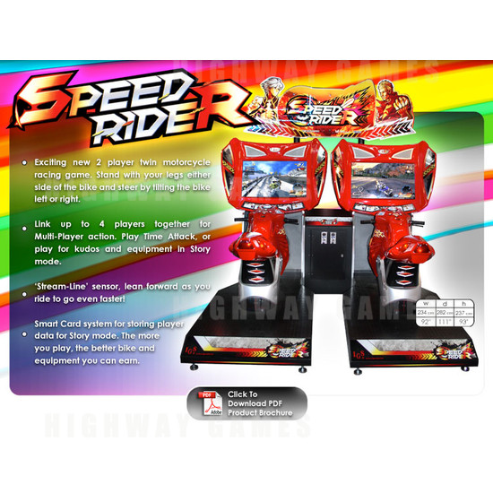 Speed Rider Arcade Machine - Brochure