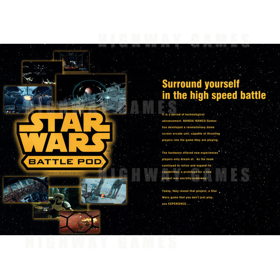 Star Wars Battle Pod Arcade Machine - Brochure Front