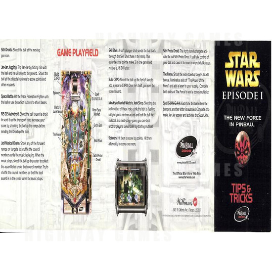 Star Wars Episode 1 Pinball (1999) - Flyer Front