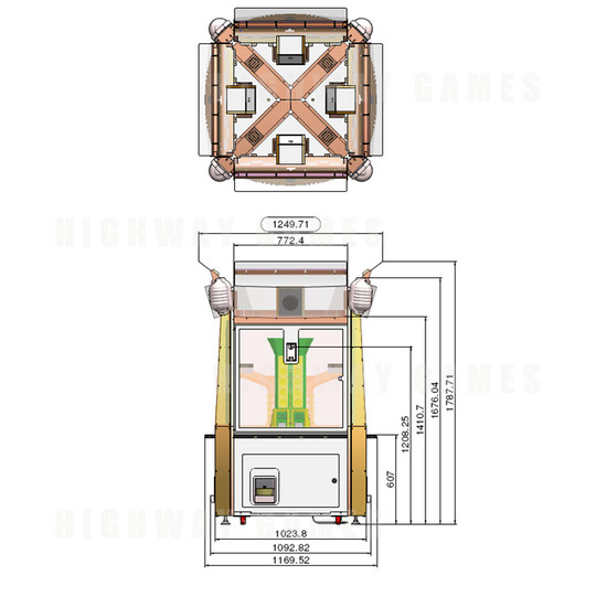 Sushi Party Arcade Medal Machine - Measurements