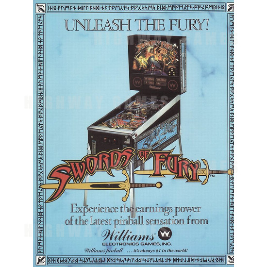Swords of Fury Pinball (1988) - Brochure Front