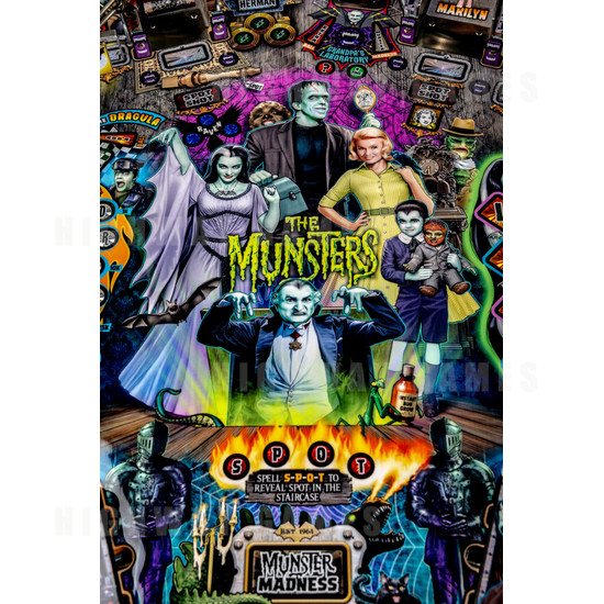 The Munsters Pinball Machine - Pro Model - The Munsters Family Artwork
