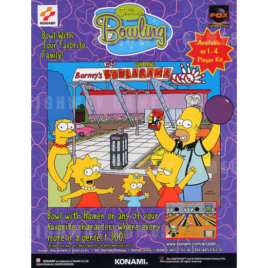 The Simpsons Bowling - Brochure Front