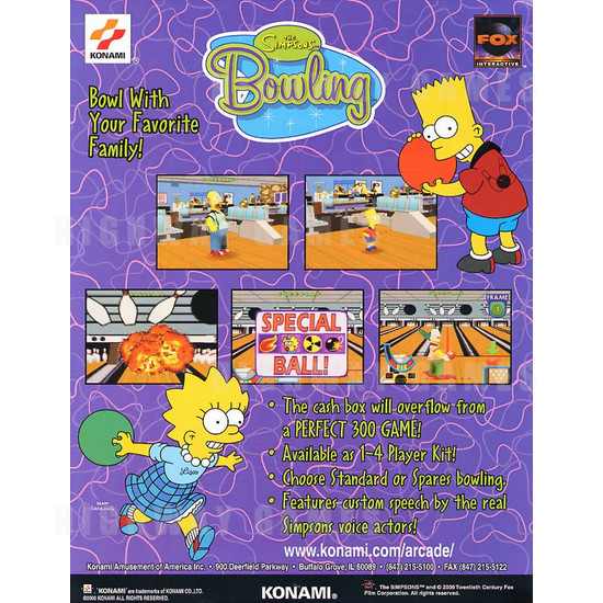 The Simpsons Bowling - Brochure Back