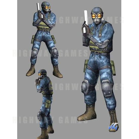 Time Crisis 3 SD (Japan Model) Arcade Machine - Foot Soldier Character Design