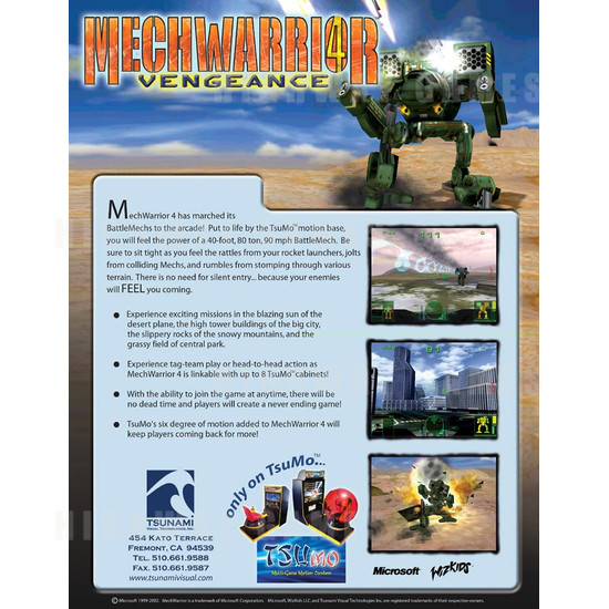 TsuMo (Tsunami Motion) - Mechwarrior 4 Brochure Back