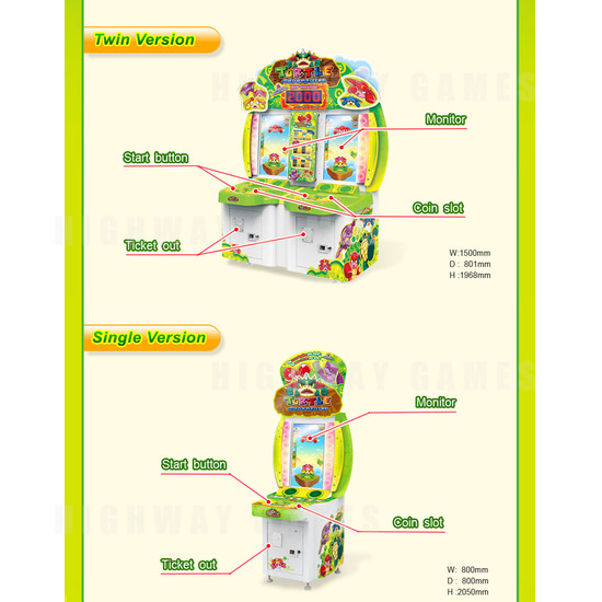 Turtle Adventure Single Arcade Machine - Turtle Adventures Single and Twin Machines