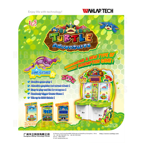 Turtle Adventure Twin Arcade Machine - Turtle Adventure Twin Arcade Machine Flyer