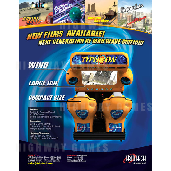 Typhoon Simulator Arcade Machine - Brochure Back