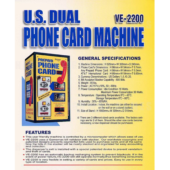 U.S. Dual Phone Card Machine - Brochure