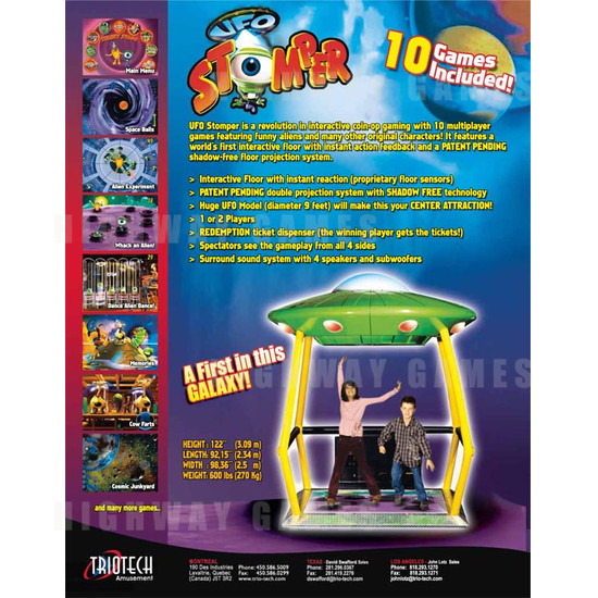 UFO Stomper - Brochure Back UFO Stomper - Brochure Back