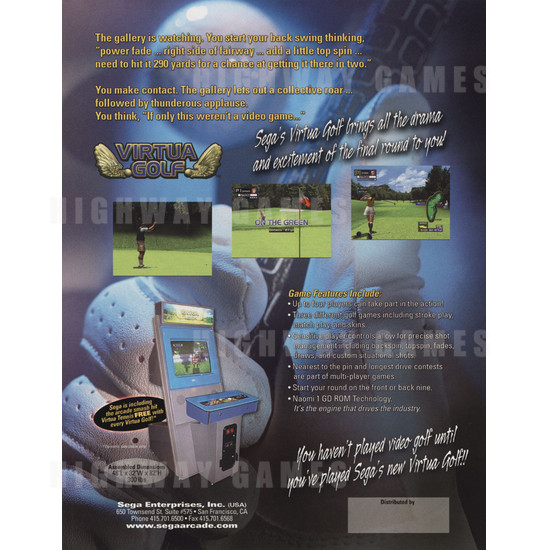 Virtua Golf Naomi Upright - Brochure Back