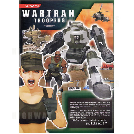 Wartran Troopers SD Arcade Machine - Brochure Front
