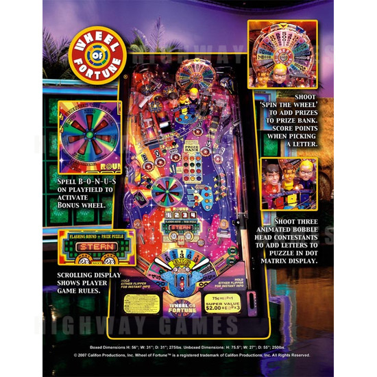 Wheel of Fortune Pinball (2007) - Brochure Back