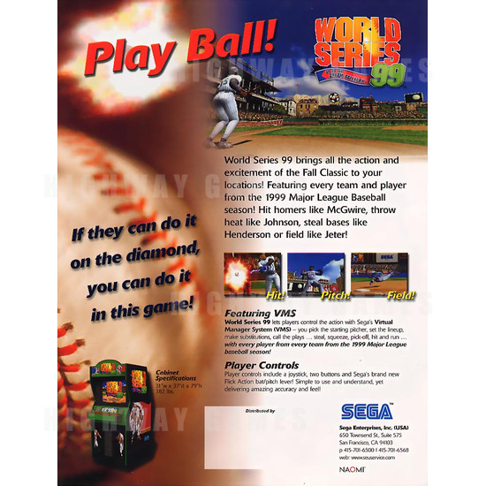 World Series 99 - Brochure Back